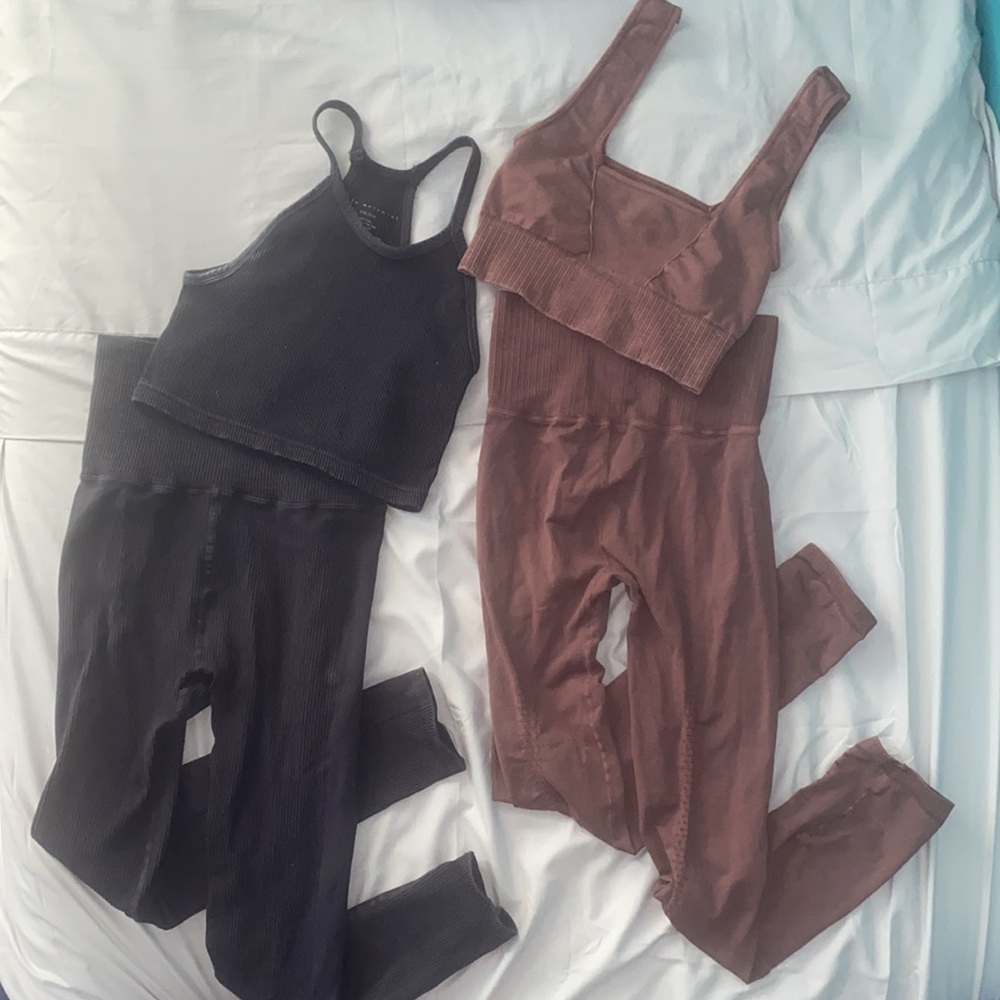 2 sets of FP Movement leggings and tops